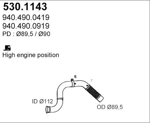 ASSO 530.1143 - Труба выхлопного газа autosila-amz.com