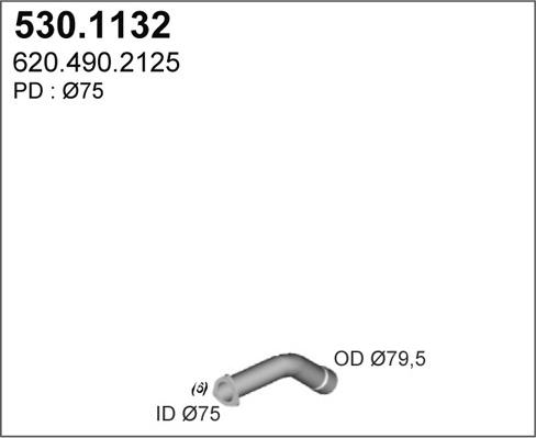 ASSO 530.1132 - Труба выхлопного газа autosila-amz.com