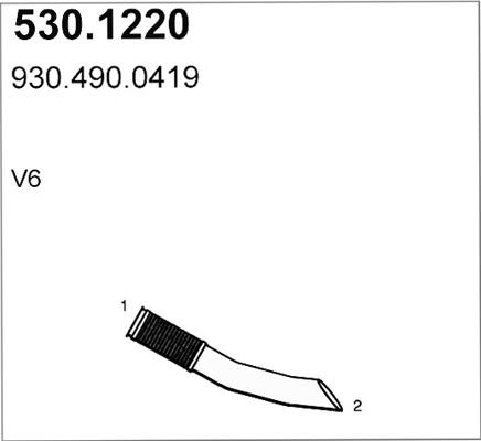 ASSO 530.1220 - Труба выхлопного газа autosila-amz.com