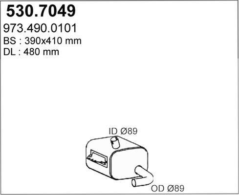 ASSO 530.7049 - Средний / конечный глушитель ОГ autosila-amz.com