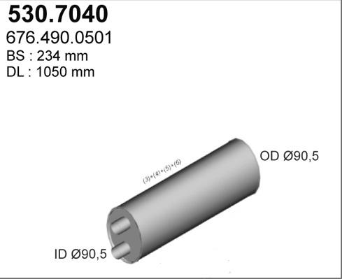 ASSO 530.7040 - Средний / конечный глушитель ОГ autosila-amz.com