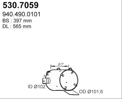 ASSO 530.7059 - Средний / конечный глушитель ОГ autosila-amz.com