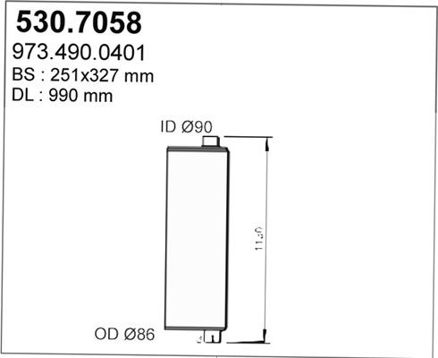 ASSO 530.7058 - Средний / конечный глушитель ОГ autosila-amz.com