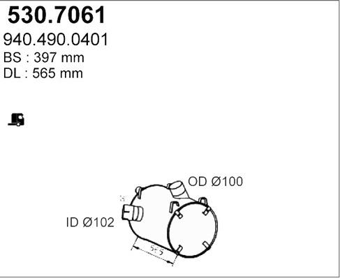 ASSO 530.7061 - Средний / конечный глушитель ОГ autosila-amz.com