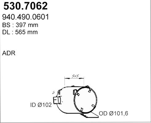 ASSO 530.7062 - Средний / конечный глушитель ОГ autosila-amz.com
