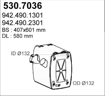 ASSO 530.7036 - Средний / конечный глушитель ОГ autosila-amz.com