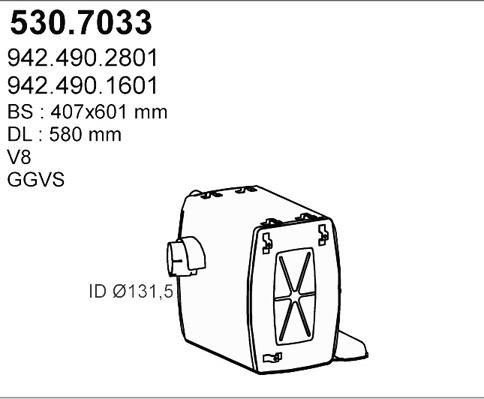 ASSO 530.7033 - Средний / конечный глушитель ОГ autosila-amz.com