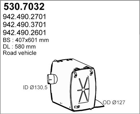 ASSO 530.7032 - Средний / конечный глушитель ОГ autosila-amz.com