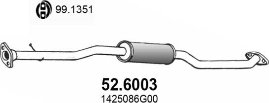 ASSO 52.6003 - Средний глушитель выхлопных газов autosila-amz.com