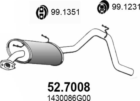 ASSO 52.7008 - Глушитель выхлопных газов, конечный autosila-amz.com