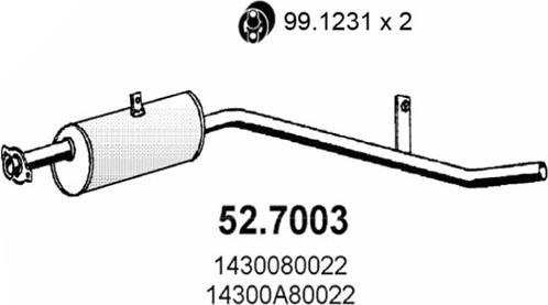 ASSO 52.7003 - Глушитель выхлопных газов, конечный autosila-amz.com
