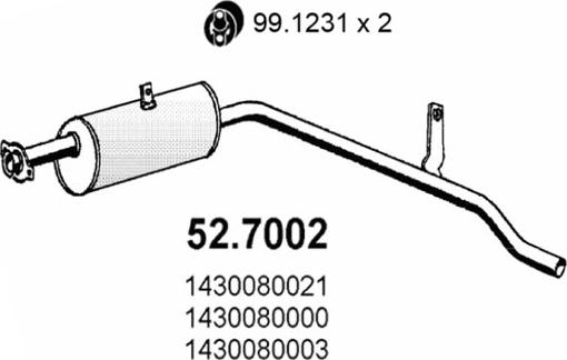 ASSO 52.7002 - Глушитель выхлопных газов, конечный autosila-amz.com