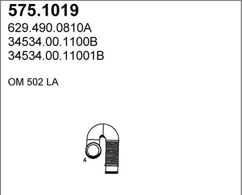 ASSO 575.1019 - Труба выхлопного газа autosila-amz.com