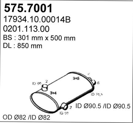 ASSO 575.7001 - Средний / конечный глушитель ОГ autosila-amz.com