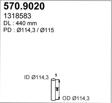 ASSO 570.9020 - Труба выхлопного газа autosila-amz.com