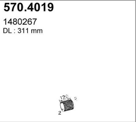 ASSO 570.4019 - Гофрированная труба, выхлопная система autosila-amz.com