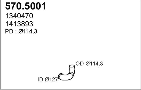 ASSO 570.5001 - Труба выхлопного газа autosila-amz.com