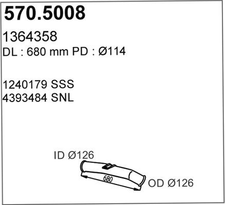 ASSO 570.5008 - Труба выхлопного газа autosila-amz.com