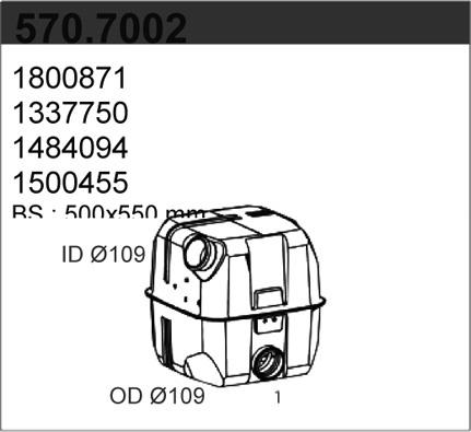 ASSO 570.7001 - Средний / конечный глушитель ОГ autosila-amz.com