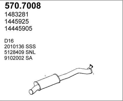ASSO 570.7008 - Средний / конечный глушитель ОГ autosila-amz.com