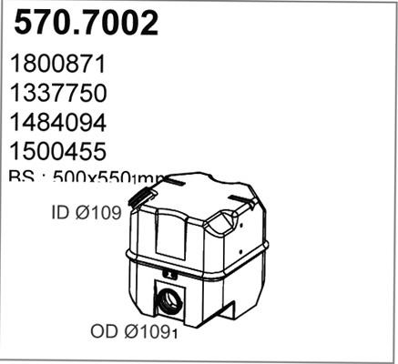 ASSO 570.7002 - Средний / конечный глушитель ОГ autosila-amz.com