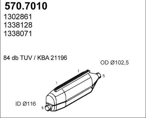 ASSO 570.7010 - Средний / конечный глушитель ОГ autosila-amz.com