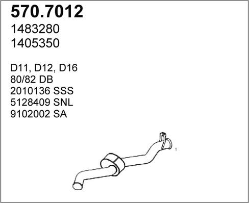 ASSO 570.7012 - Средний / конечный глушитель ОГ autosila-amz.com