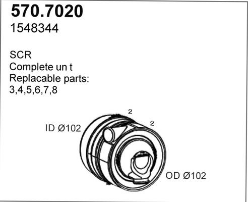 ASSO 570.7020 - Средний / конечный глушитель ОГ autosila-amz.com