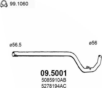ASSO 09.5001 - Труба выхлопного газа autosila-amz.com