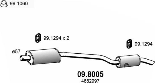 ASSO 09.8005 - Средний / конечный глушитель ОГ autosila-amz.com