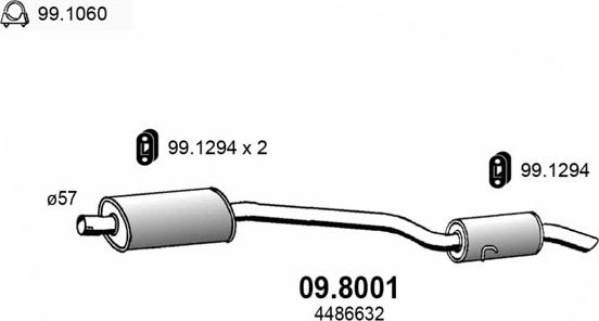 ASSO 09.8001 - Средний / конечный глушитель ОГ autosila-amz.com