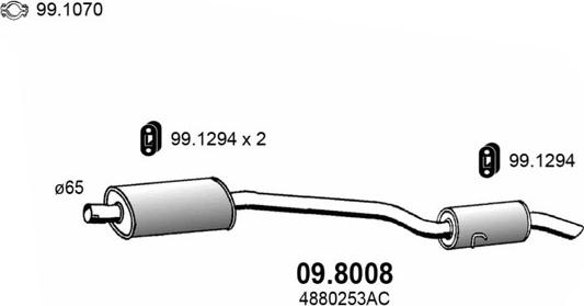 ASSO 09.8008 - Средний / конечный глушитель ОГ autosila-amz.com