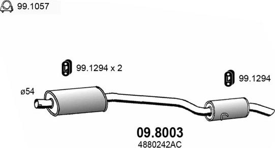 ASSO 09.8003 - Средний / конечный глушитель ОГ autosila-amz.com