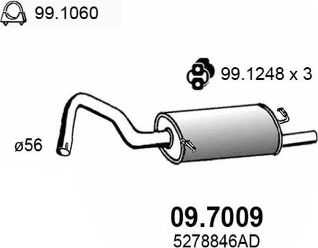 ASSO 09.7009 - Глушитель выхлопных газов, конечный autosila-amz.com