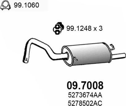 ASSO 09.7008 - Глушитель выхлопных газов, конечный autosila-amz.com