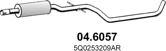 ASSO 04.6057 - Средний глушитель выхлопных газов autosila-amz.com