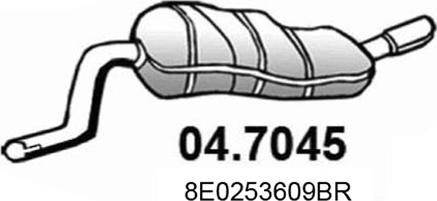 ASSO 04.7045 - Глушитель выхлопных газов, конечный autosila-amz.com