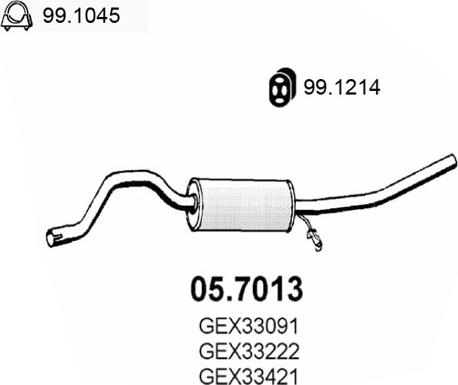 ASSO 05.7013 - Глушитель выхлопных газов, конечный autosila-amz.com