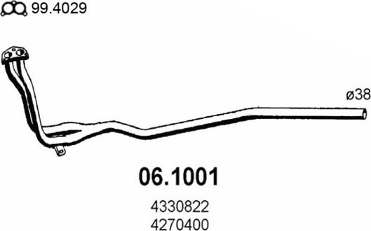 ASSO 06.1001 - Труба выхлопного газа autosila-amz.com