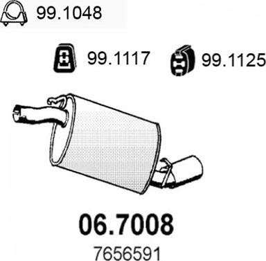 ASSO 06.7008 - Глушитель выхлопных газов, конечный autosila-amz.com