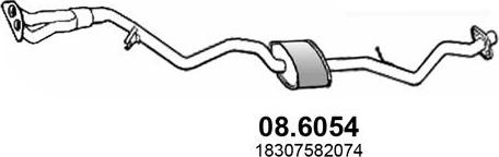 ASSO 08.6054 - Средний глушитель выхлопных газов autosila-amz.com
