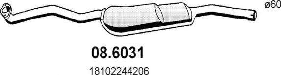 ASSO 08.6031 - Средний глушитель выхлопных газов autosila-amz.com