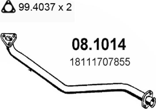 ASSO 08.1014 - Труба выхлопного газа autosila-amz.com