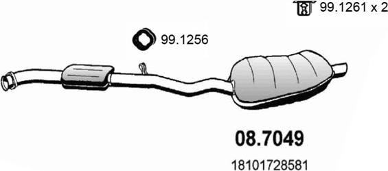 ASSO 08.7049 - Глушитель выхлопных газов, конечный autosila-amz.com