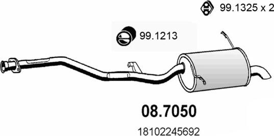ASSO 08.7050 - Глушитель выхлопных газов, конечный autosila-amz.com