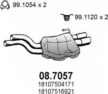 ASSO 08.7057 - Глушитель выхлопных газов, конечный autosila-amz.com