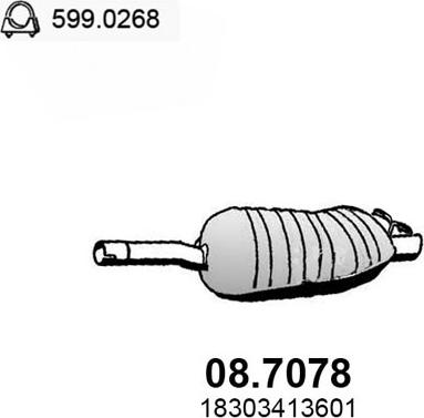 ASSO 08.7078 - Глушитель выхлопных газов, конечный autosila-amz.com
