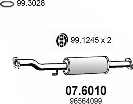 ASSO 07.6010 - Средний глушитель выхлопных газов autosila-amz.com