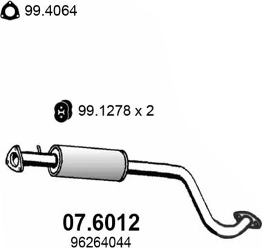 ASSO 07.6012 - Средний глушитель выхлопных газов autosila-amz.com