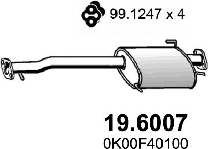 ASSO 19.6007 - Средний глушитель выхлопных газов autosila-amz.com